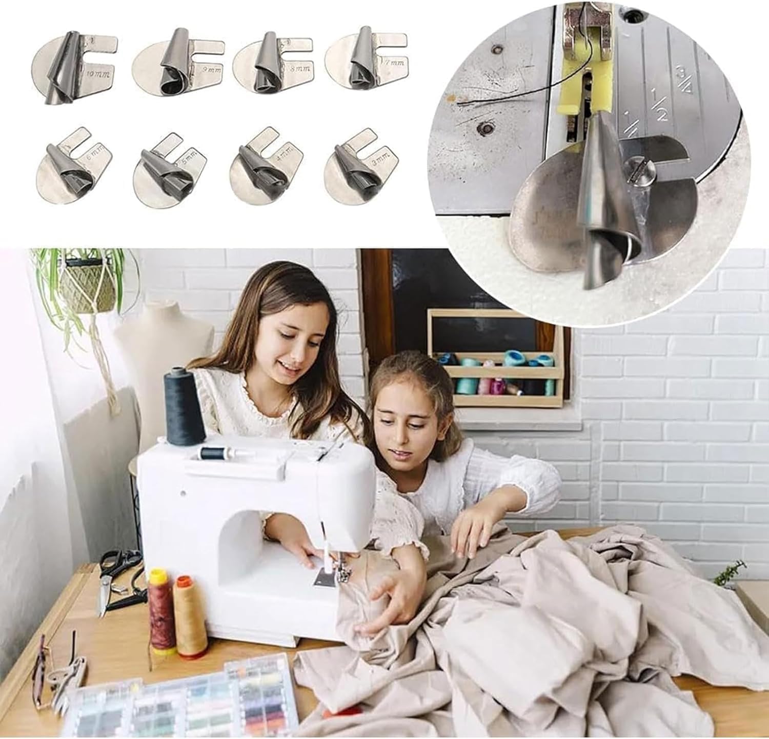 Rolled hem foot for sewing