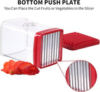 【Cup-Style Quick Slicer with Pusher — Kitchen Prep, One Step Ahead!】