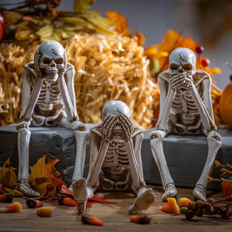 Halloween Fireplace Simulation Skull Combination