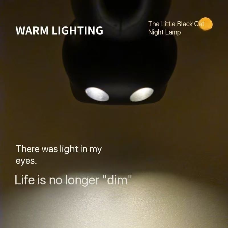 Black Cat Night Light Keychain
