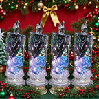 A set of 4 LED crystal candle lights