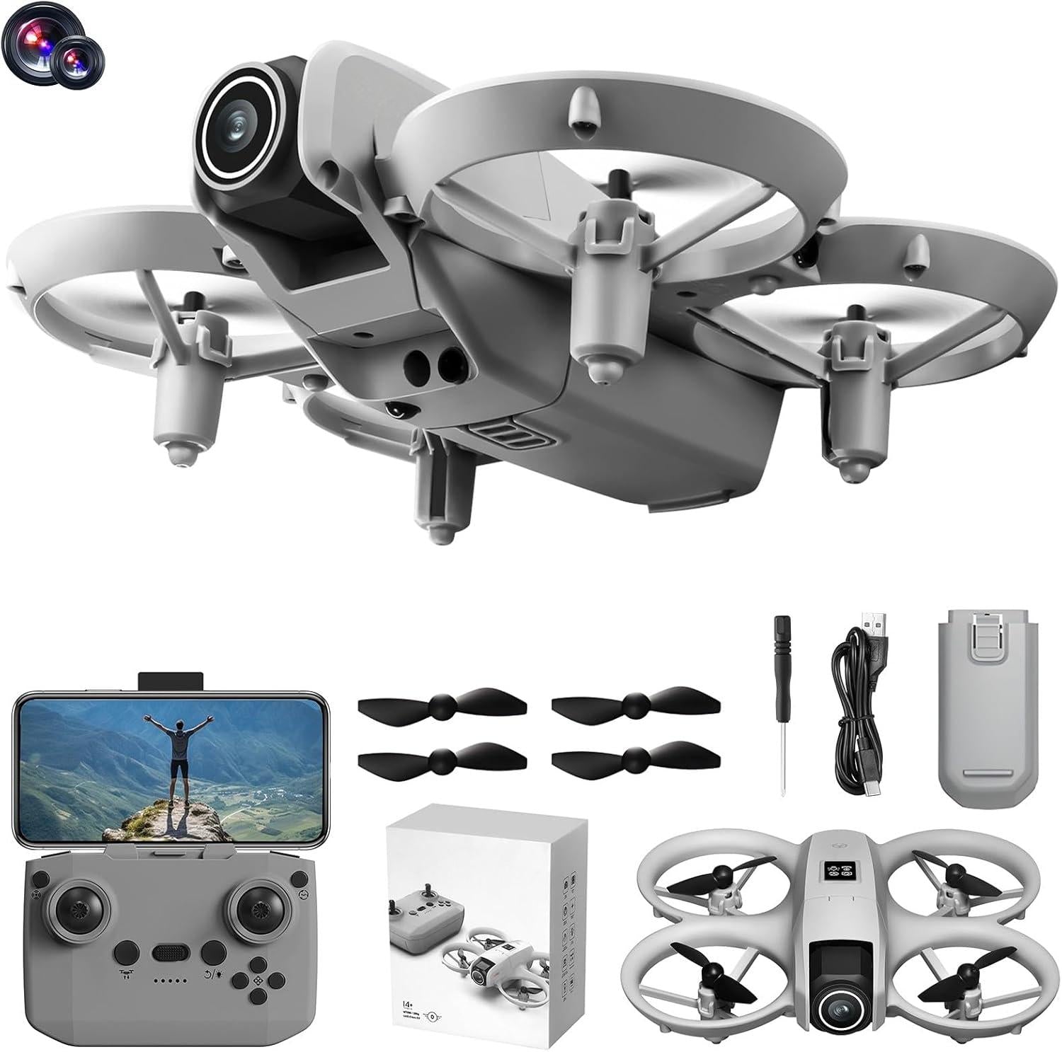 Dual Camera Mini Drone with Obstacle Avoidance – Stunning Aerial Shots