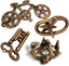 Jumbo Metal Brain Teaser Puzzles for Adults - 4 Pack Challenging 3D Mind Games