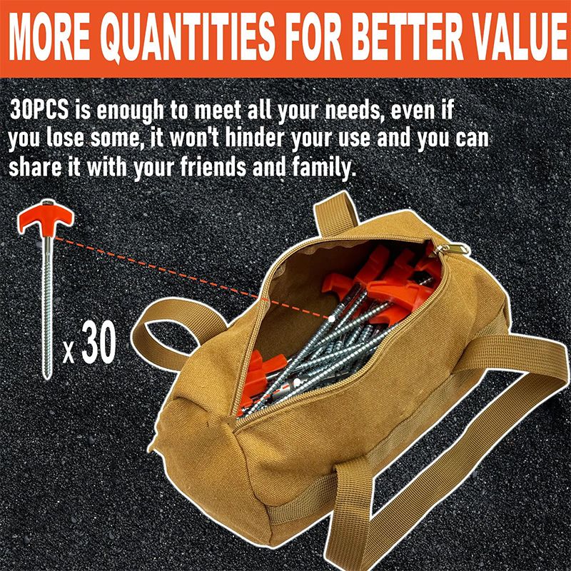 8" Screw-in Tent Stakes Ground Anchors（ ）