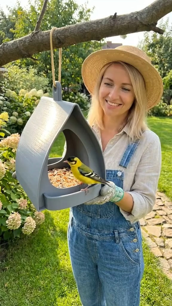 Hanging Bird Feeder for Garden with Roof