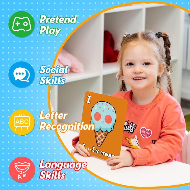 26 Pcs Alphabet ABC Flash Cards with Animal Masks