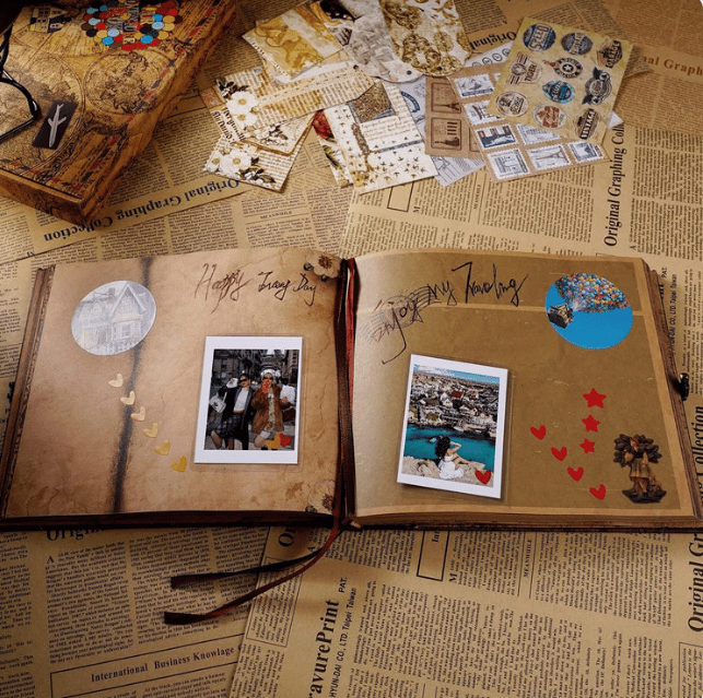 Our Adventure Book Scrapbook - Retro Style Letter Cover, Perfect for Travel & Memories
