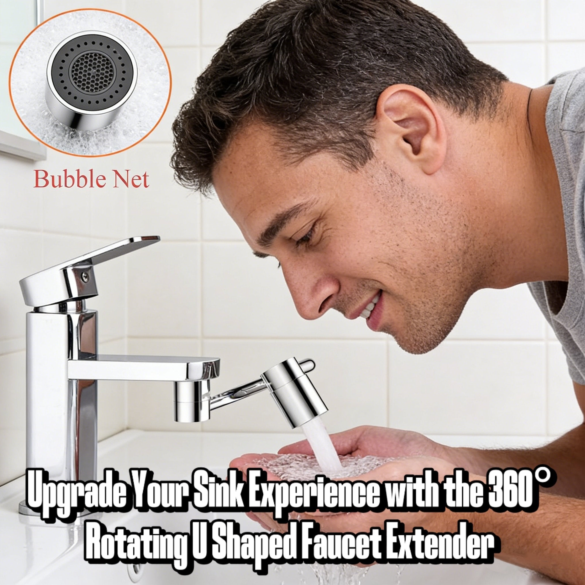 Upgrade Your Sink Experience with the 360° Rotating U Shaped Faucet Extender