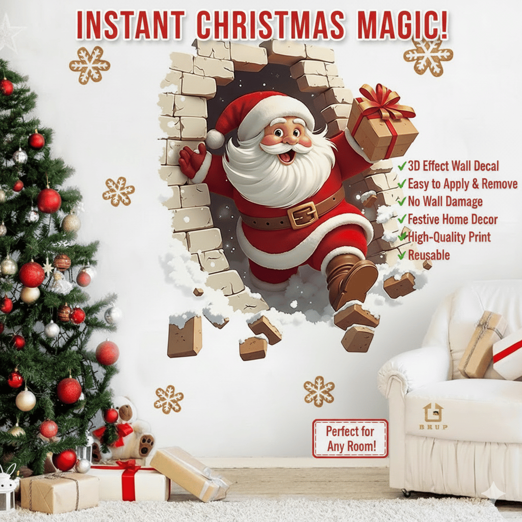 Buy 5 Get 5[10Pcs & ]Santa Claus Breakthrough Wall Stickers