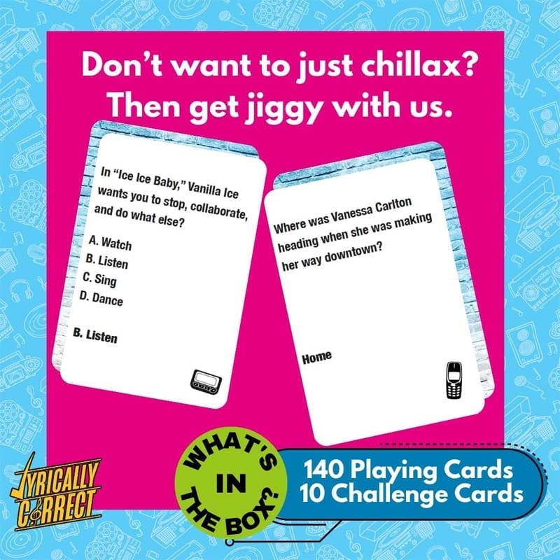 Lyrically Correct Pop Quiz 90s & 2000s Edition Music Trivia Game