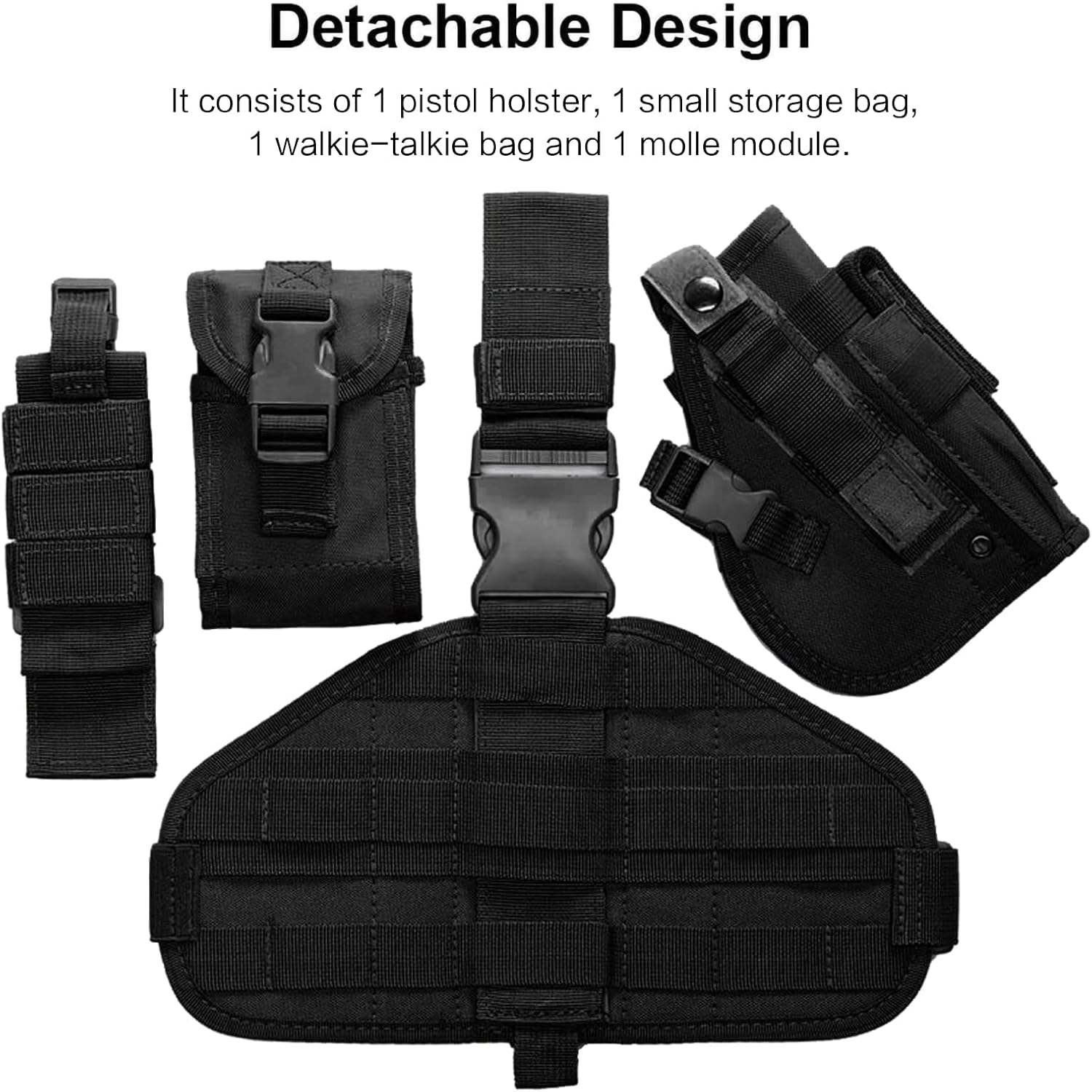 Tactical Adjustable Thigh Holster for Right-Handed Users
