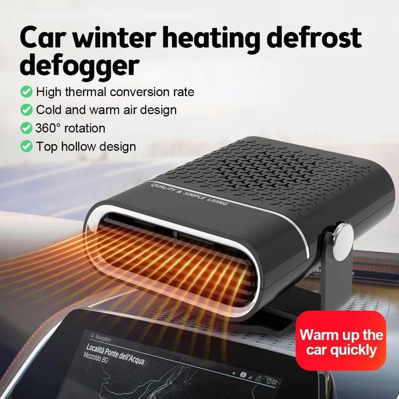Portable Electric Car Heater Fan — 360° Rotation Fast Heating Window Fan Windshield Defogger