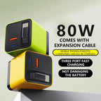 3 in 1 Charger Retractable 80W MAX Fast