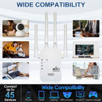 1200Mbps Dual Band WiFi Extender Covers 10,000 sq. ft & 50 Devices