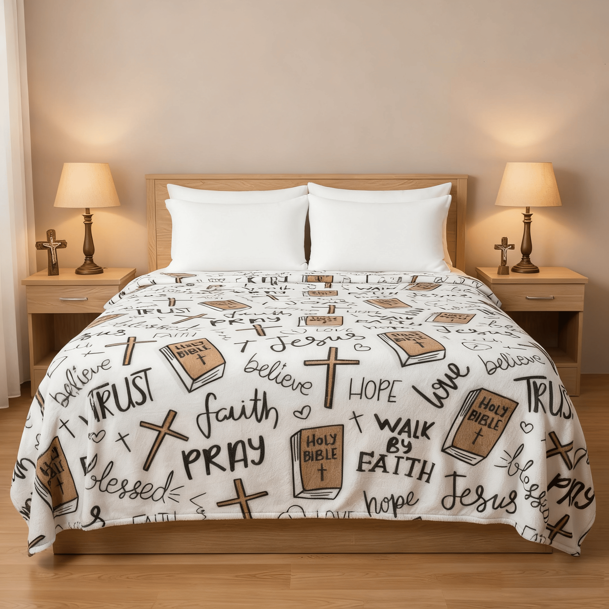 Christmas Super Soft Christian Bible Jesus Throw Blanket