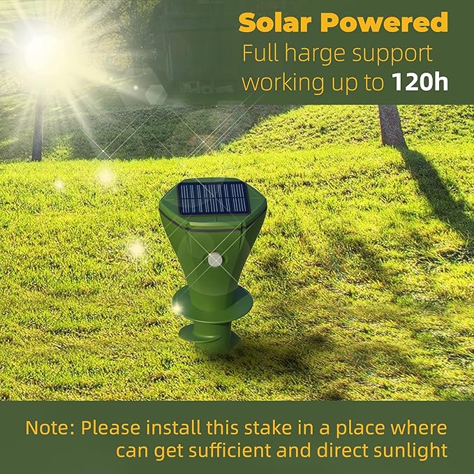Spring Sale Solar Powered Waterproof Screw Mole Repellent