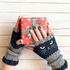 Cute Women’s Knitted Cat Gloves — For Warm Hands & Free Fingers