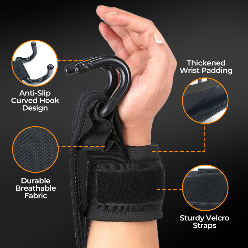 50% 0FF Heavy Duty Weight Lifting Wrist Hook Straps