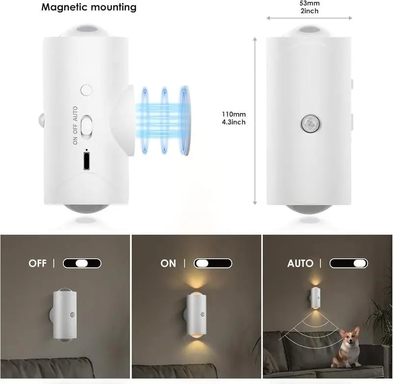 Smart Rechargeable LED Night Light – RGB Gradient Ambient Lighting