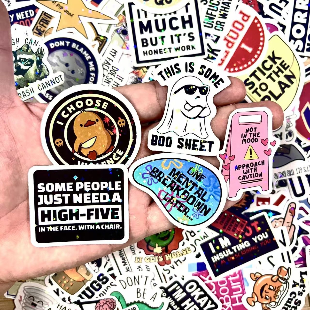 130 Pcs Sarcastic and Funny Saying Stickers Pack- New Razer Style