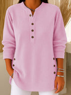 Women's Solid Color Crew Neck Long Sleeve Casual Loose Knit Pullover