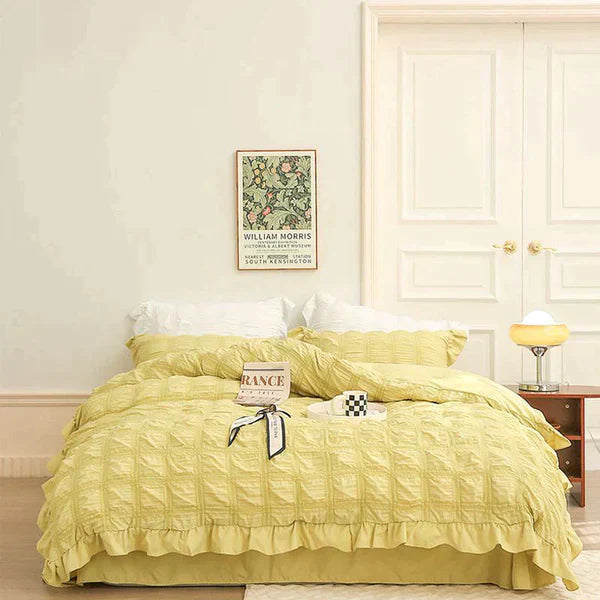 [Excellent Value] Icy Seersucker Summer Cool Quilt Lace 4-piece Set