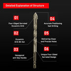 New Four-Flute Sawtooth Eccentric Drill Bit Set
