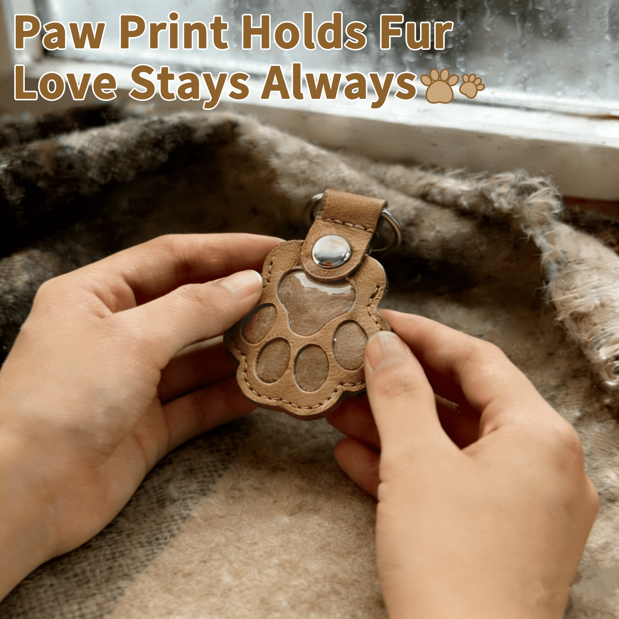 Pet Paw Shaped Leather Keychain - Keep Them By Your Side