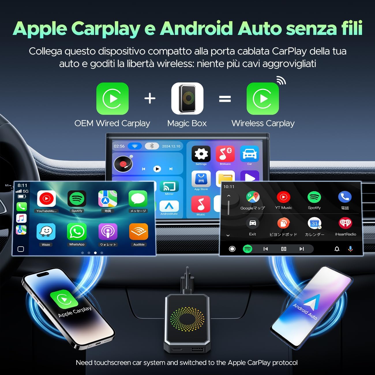 Smart Car Upgrade! 3in1 Android Box + CarPlay Adapter