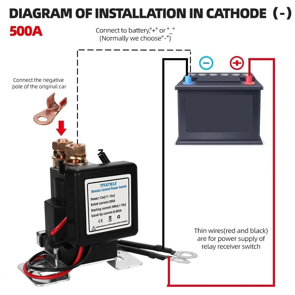 WIRELESS REMOTE CONTROL BATTERY RELAY SWITCH