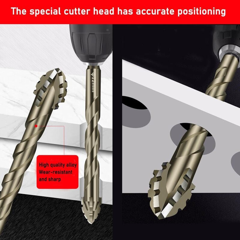New Four-Flute Sawtooth Eccentric Drill Bit Set