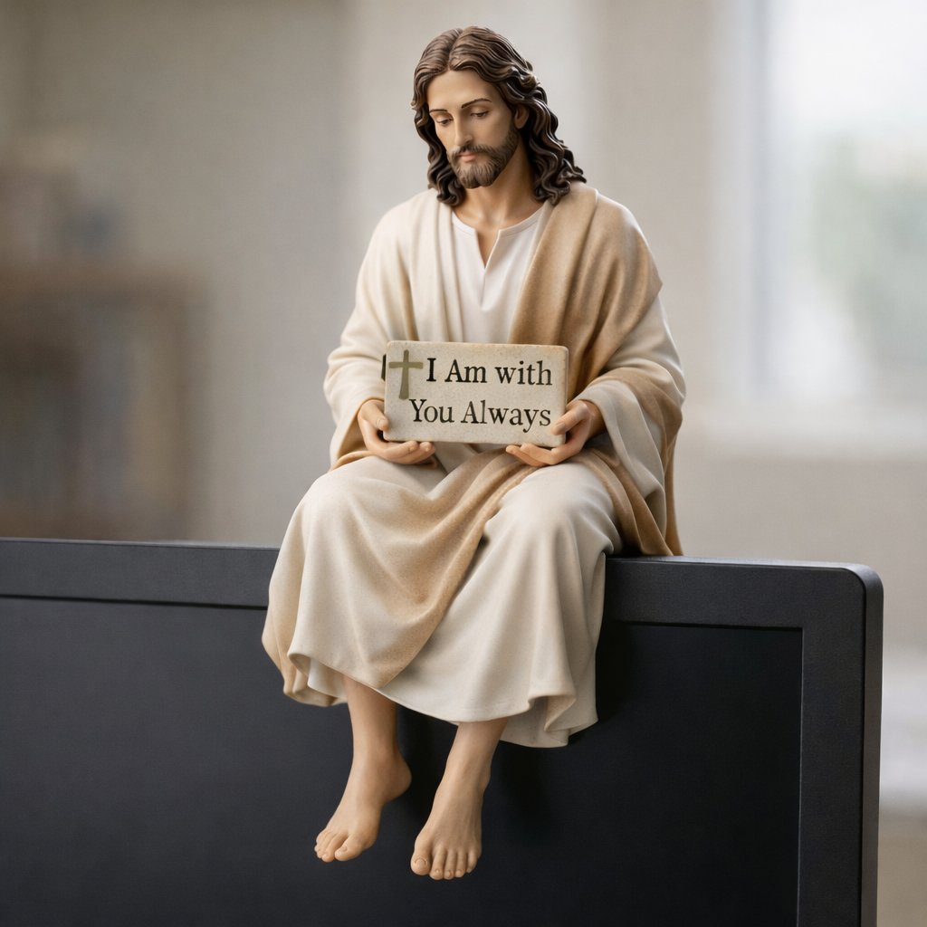 Handcrafted Jesus Figurine Serene Desk Companion