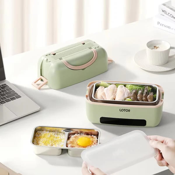 1.2L Portable Electric Lunch Box with Double-Layer
