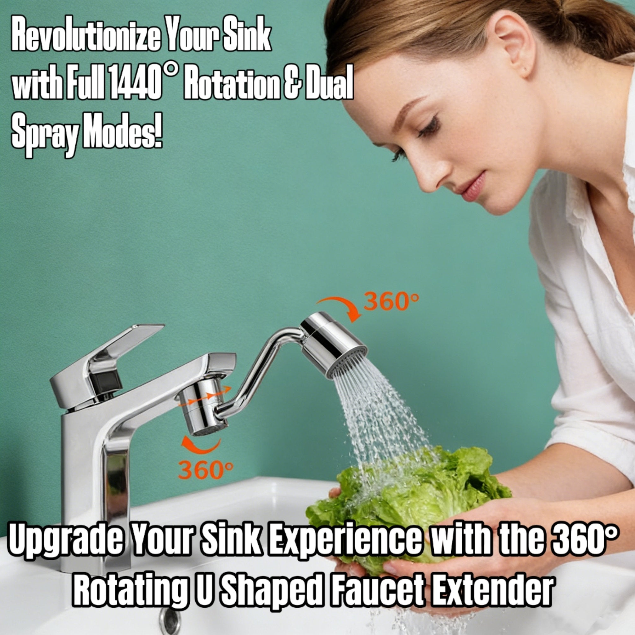 Upgrade Your Sink Experience with the 360° Rotating U Shaped Faucet Extender
