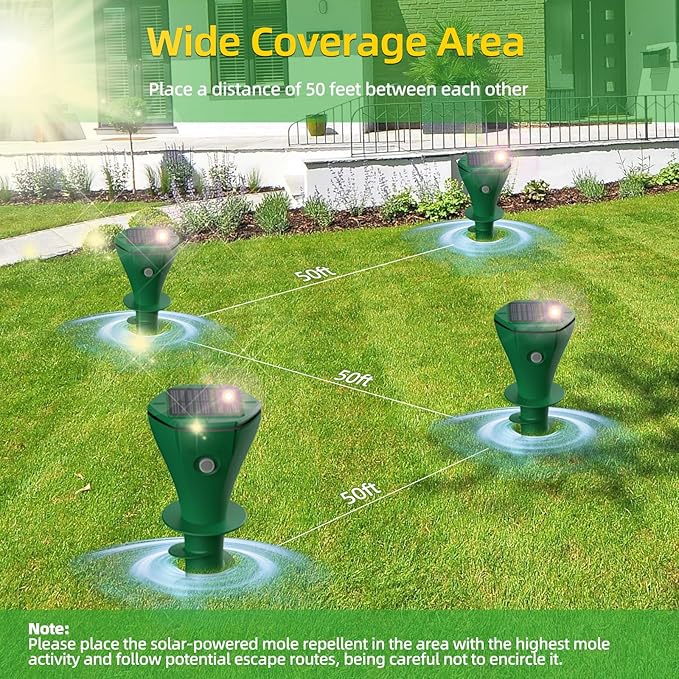 Spring Sale Solar Powered Waterproof Screw Mole Repellent