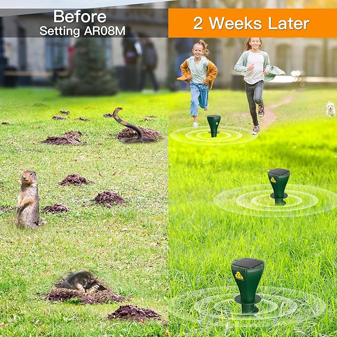 Spring Sale Solar Powered Waterproof Screw Mole Repellent