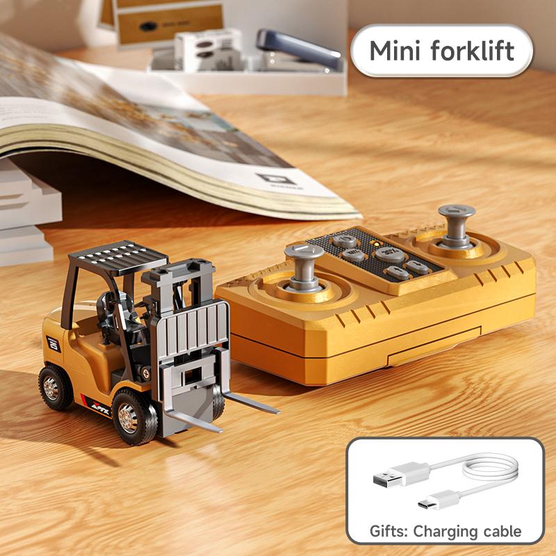 1:64 Premium Alloy Mini RC Construction Set – Forklift, Excavator & Dump Truck