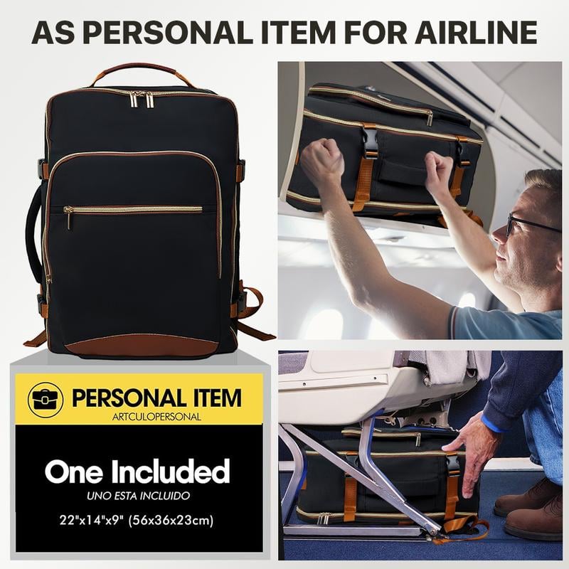 40-liter airline-approved travel backpack, comes with 3 storage bags, and can replace a 20-inch suitcase