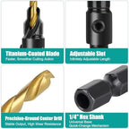 5PCS Countersink Drill Bit Set – Precision Drilling for Perfect Screw Holes
