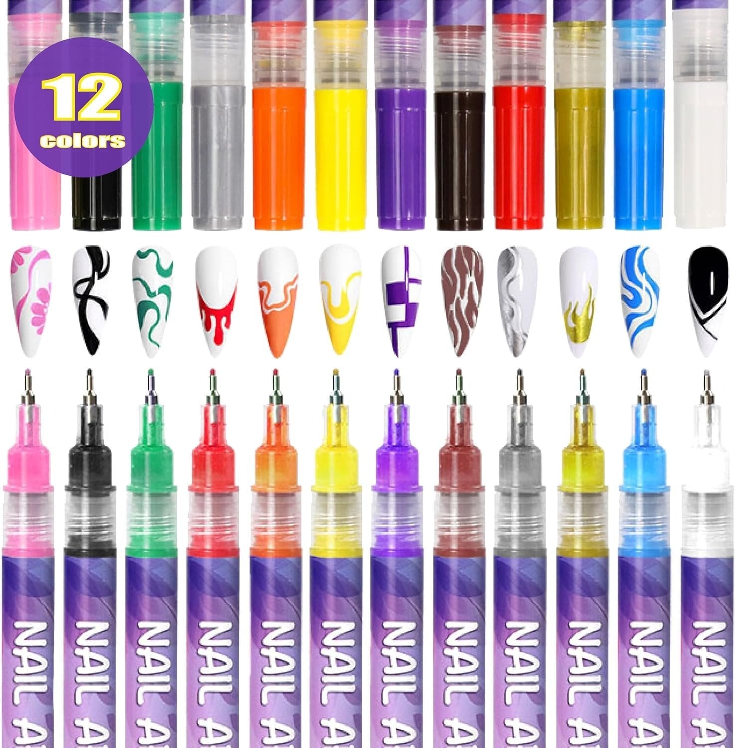 CHRISTMAS SPECIAL PRICE: $24.99!! 12 Colors Nail Art Pens Set