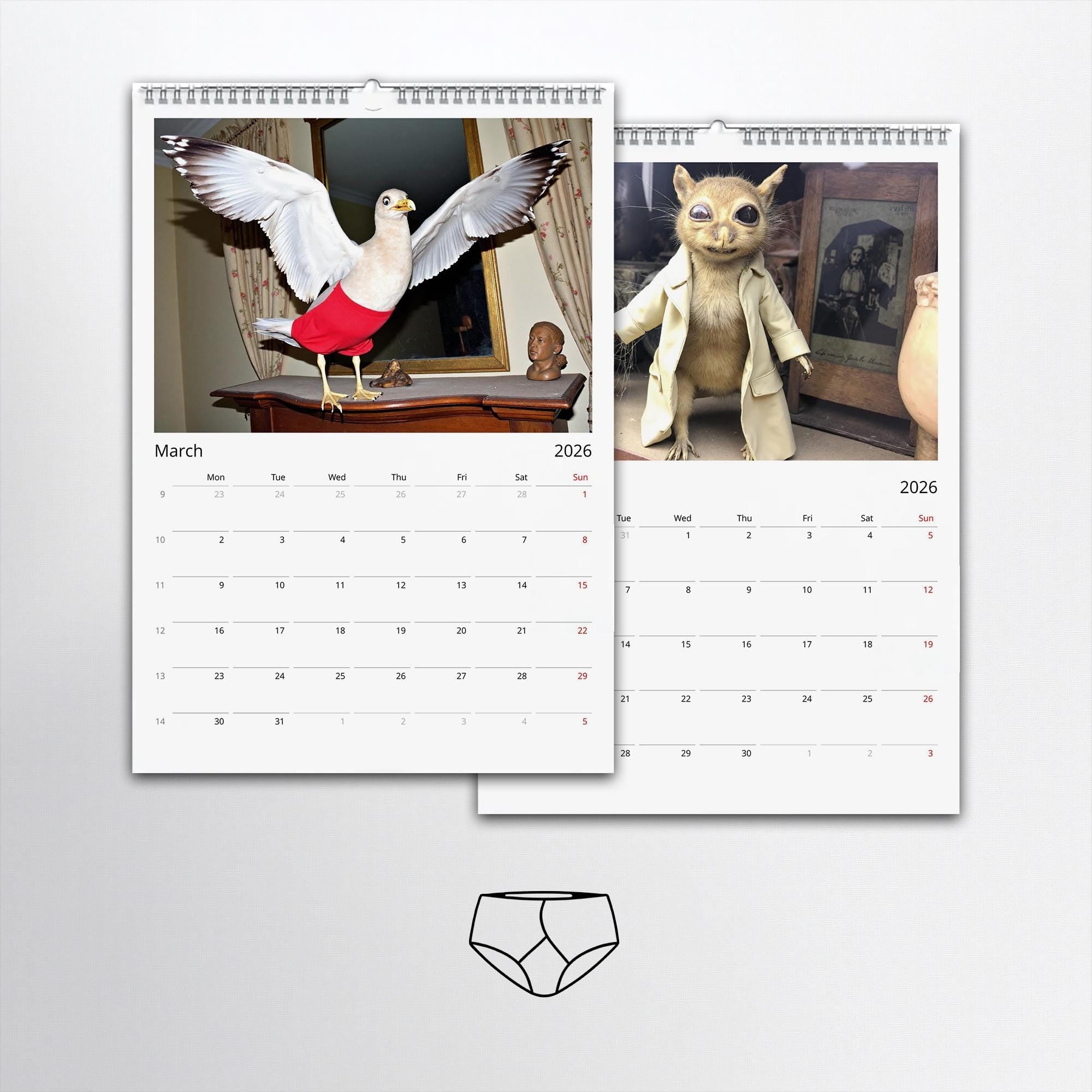 Bad Taxidermy Wall Calendar – Weird, Gross & Hilariously Awful Taxidermy
