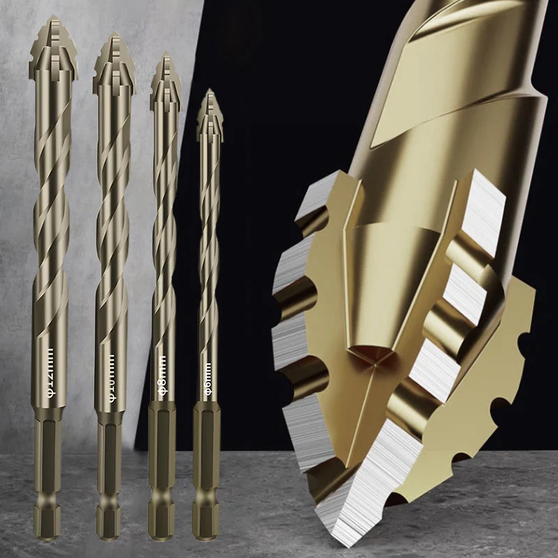 Upgraded Eccentric Four-Flute Drill Bit for Ceramic, Glass, Marble, and Metal