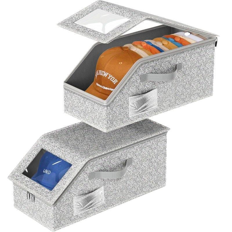 Stackable Hat Storage Boxes for Baseball Caps