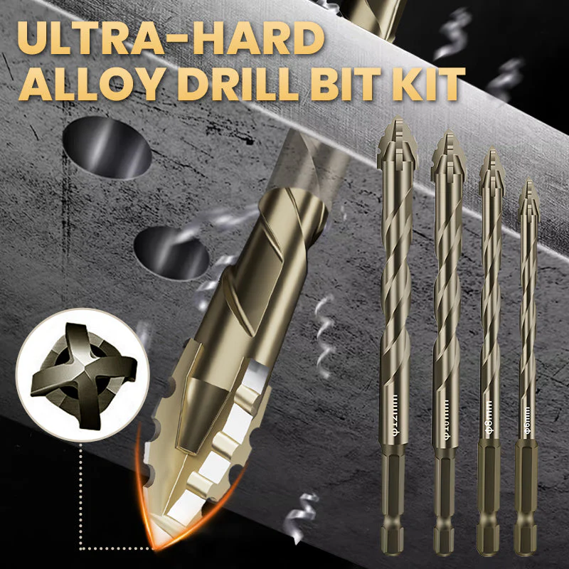 Upgraded Eccentric Four-Flute Drill Bit for Ceramic, Glass, Marble, and Metal
