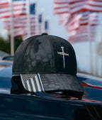 Jesus 3-Nail Cross & Crown of Thorns Christian Embroidered Adjustable Hat