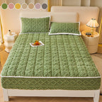WARM FITTED BED SHEET - Brushed Flannel & Deep Pocket , Non-Slip Corners for All-Season Comfort