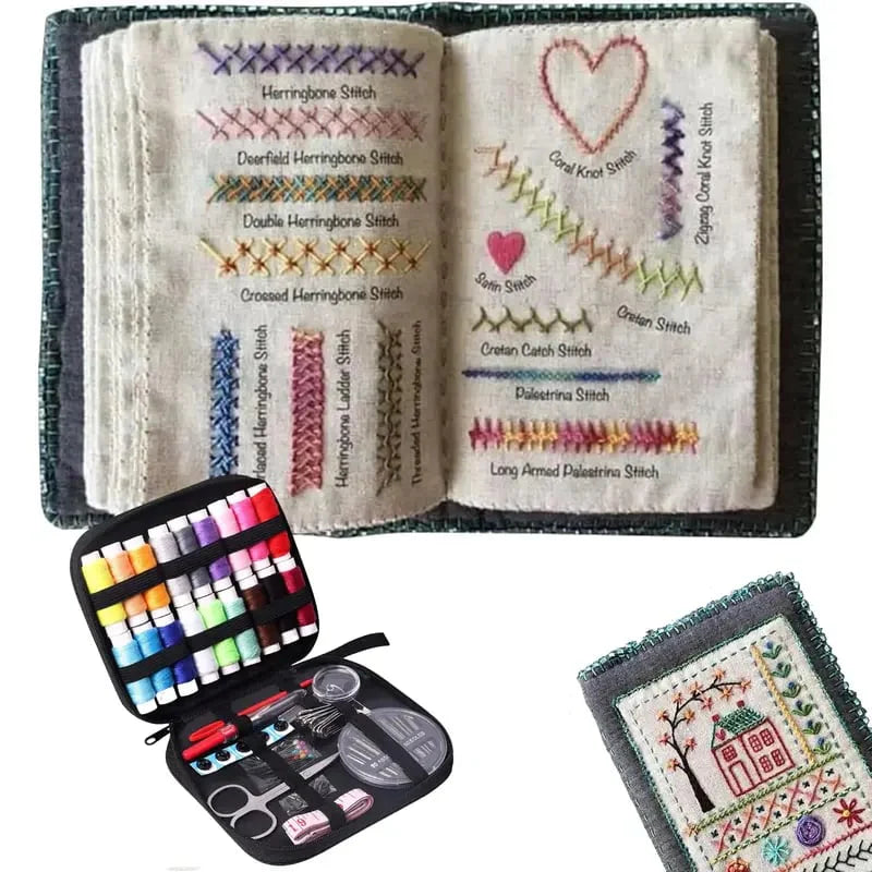 ON SALE All-in-One Embroidery Stitch Book & Sewing Kit