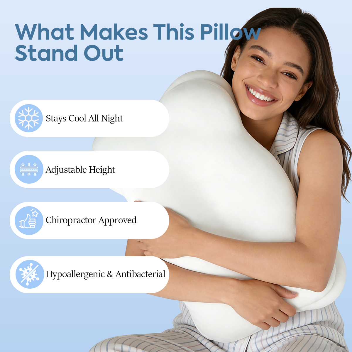 Soft Support Memory Foam Pillow for Gentle, Restful Sleep