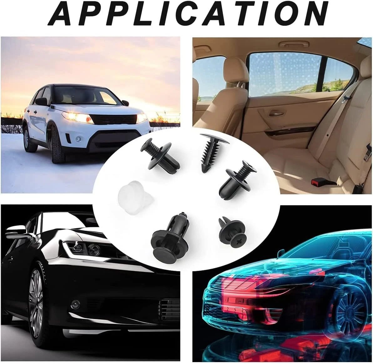 100pcs Universal Expansion Screw Clips Set– Suitable For Car Mudguards, Door Panels, C05 C20 C32 B01 D02 A16 automotive parts