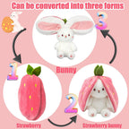 PROMOTION - Strawberry Bunny Transformed into Little Rabbit Fruit Doll Plush Toy
